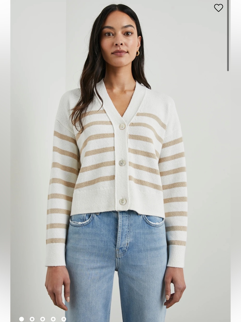 Rails Geneva Cardigan in Sand Stripe. Size Large. EUC